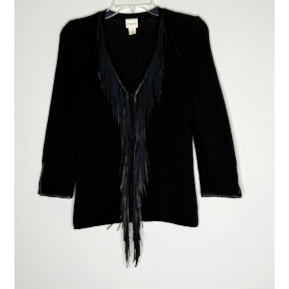 Chicos Womens Cardigan Sz 0/S/4 Fringe Cowgirl Cowboy Western